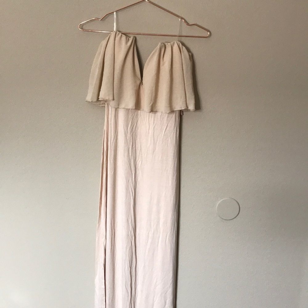 ‎Maxi dress with chiffon overlay